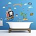 decalmile Pirate Ship Wall Decals Kids Room Wall Stickers Children Bedroom Baby Nursery Wall Decor Pirate Theme Room Decoration