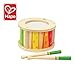 Hape Small Wooden Handheld Mr. Tambourine Early Melodies Kid Toy Musical Instrument with 3 Cymbal Pairs for Preschool Toddlers