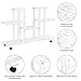 Giantex Rolling Flower Rack Wood Plant Stand on Wheels 6 Wood Shelves 12 Pots Bonsai Display Shelf Indoor Outdoor Yard Garden Patio Balcony Living Room Storage Rack Bookshelf Hollow Shelves (White)