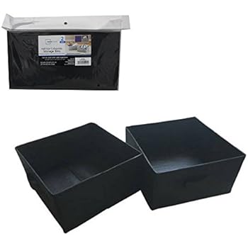 Mainstays Half-Size Collapsible Storage Bins - Set of 2 (Black)