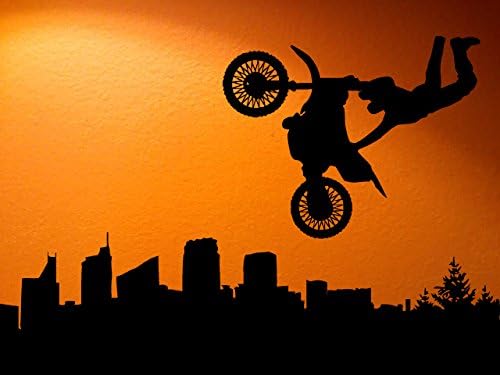 Wall Decal Room Sticker sport bike jump dirt bike race bedroom nursery bo2986