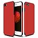 iPhone 7 Case,Roybens [Skin-friendly Series] Hybrid Rugged [Ultra Shockproof] Carbon Fiber Armor with [Ultra Smooth Texture] Back Cover for iPhone 7 - Red