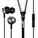 Zipbuds PRO mic Never Tangle Zipper Earbuds with Noise Canceling Mic/Remote, Black