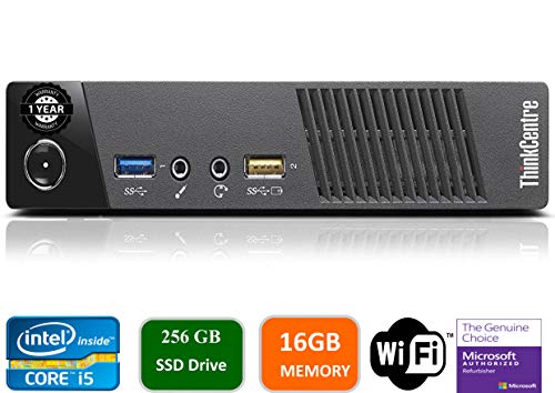 Lenovo ThinkCentre M73P Tiny Mini Business Desktop Computer, Intel Dual-Core i5-4570T Processor up to 3.60 GHz, 16GB RAM, 240GB SSD, WiFi, Windows 10 Pro (Renewed)
