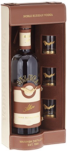 Beluga Allure Noble Russian Wodka in Ledertasche mit 3 Gläsern (1 x 0.7 l) – Bild 5