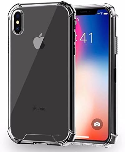 iPhone X Case, Ultra Thin and Slim Clear Soft TPU Bumper Hard Back Panel Anti-Scratch Protective Cover for Apple iPhone X (2017)(Clear) (Clear1)