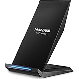 Fast Wireless Charger, NANAMI Qi Certified Charger Wireless Charging Stand for iPhone X/XS/ XR/XS Max/8/8 Plus, Samsung Note 9, Galaxy S9 S9+ S8 S8+ Note8 S7 S7 Edge S6 Edge+ and All Qi-Enabled Device
