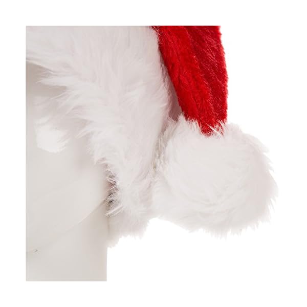 Glitzhome Traditional Red Plush Santa Christmas Hat - Image 4