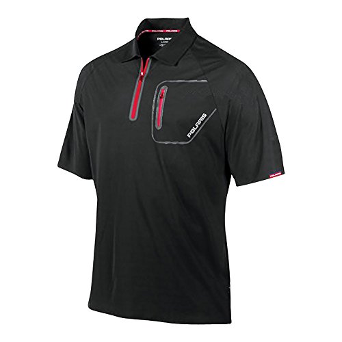 Polaris Men's Black & Red Ice Tech Polo Shirt - Large