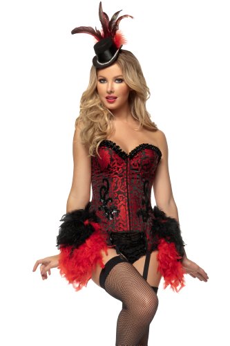 Mystery House Women's Burlesque Showgirl, Red/Black, Small