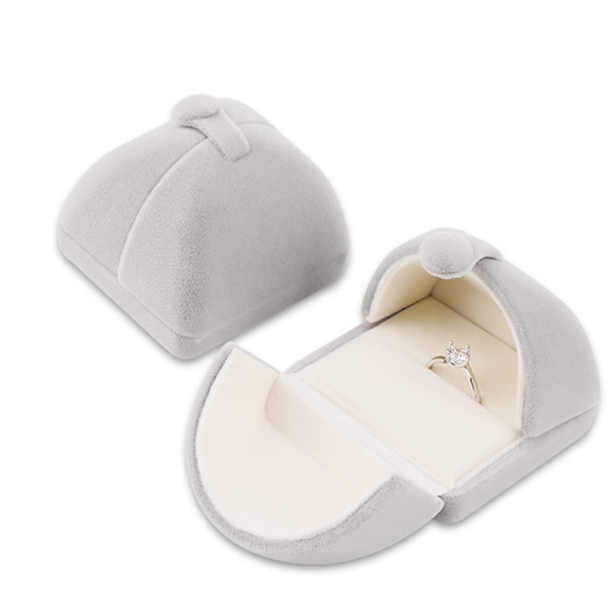 iSuperb Velvet Jewelry Box - Luxurious Flannel Ring Case for Engagement, Wedding & Gift Elegant Display Box for Rings, Earrings, Studs Women's Premium Jewelry Packaging (Ring box)