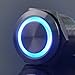 Ulincos® Latching Push Button Switch U19C2 1NO1NC SPDT ON/Off Silver Stainless Steel Shell with Blue LED Ring Suitable for 19mm 3/4