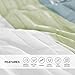 Comfort Spaces Windsor 5 Piece King Size Comforter Pintuck Pleated Striped Pattern Ruffled Patchwork Down Alternative Bedding Sets, Light Green/Off White