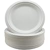 Good Life Bagasse Paper Plates - Extra Strength White Disposable Plates - 50 Pack 9" Party Plates - Biodegradable and Compostable in Home Compost - The Ideal Disposable Tableware