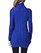 Rocorose Women's Turtleneck Autumn Elegant Ribbed Long Sweater Blue XL