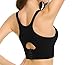Ekouaer Womens Seamless Wirefree Medium Impact Support Push Up Sports Bra(32A-40B)
