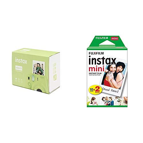 Fujifilm Pack Instax Mini 9 vert citron + 1 film (10 vues) & - Twin Films pour Instax Mini - 86 x 54 mm - 10 feuilles x 2 paquets = 20 feuilles(L'emballage peut varier)