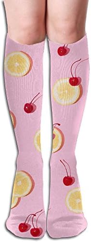 Cherry And Orange Girls Crazy Thigh High Knee Socks Quality Boot Socks Compression Stockings Long Socks High Scoks
