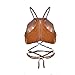 Blooming Jelly Women's High Neck Self-tie Crop Top,Brown,Medium