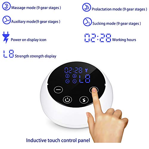 Electric Breast Pump,Comfort Breastfeeding Breast Pump Milk Pump, Single Baby Breast Pump for Travel USB Charging 9 Levels Massage Suction HD LED Display …