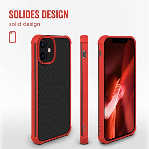 moex Leap Case Compatible with Apple iPhone 12 Mini Case with Camera Protector and Screen Protector, Comprehensive Protection, Shockproof Case, Hard Back Case - Fire Red