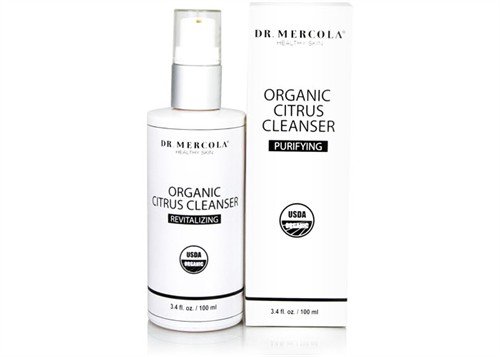 Dr Mercola Citrus Cleanser - 1 Bottle (3.4 fl. oz) - USDA Certified Organic - Refreshing Face Cleanser with Organic Essential Oils