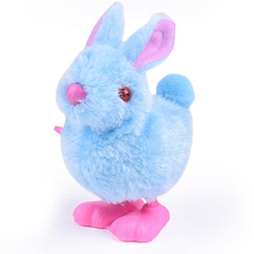 2018 Clockwork Plush Bunny Toys Infant Child Stuffed Toys Hopping Wind Up Collect Easter Gift (Random)
