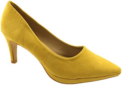 Ladies Fashion Faux Suede Low Heel Slip On Court Shoes Leather Insole Size UK 2.5-8
