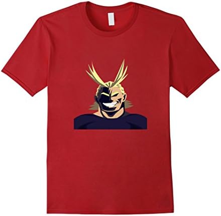 Mens All might Academia Hero T Shirt XL Cranberry