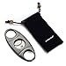 ALASKA BEAR® - Gunmetal Cigar Cutter Stainless Steel Guillotine Double Cut Blade in Black Gift Pouch, Black