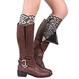 DEESEE(TM) Women Stretch Lace Boot Leg Cuffs Soft Laced Boot Socks (Silver)