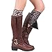 DEESEE(TM) Women Stretch Lace Boot Leg Cuffs Soft Laced Boot Socks (Silver)