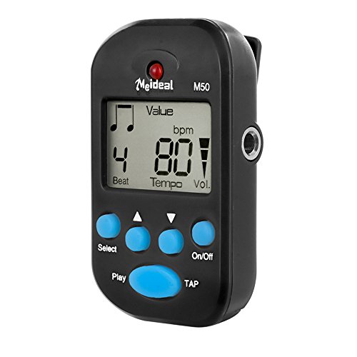 Digital Metronome Clip-On Metronome Digital Beat Tempo Mini Metronome Portable Electronic Metronome With Battery, Suitable for Piano, Violin, Guitar, Trap Drum,Running-Black