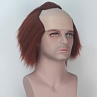 Miss U Hair Men Adult Synthetic Auburn Creepy Clown Bald Wig