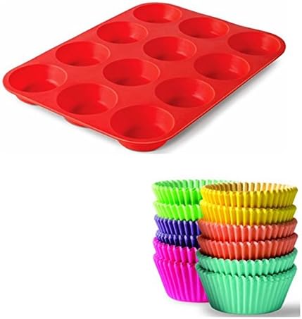 BaHoki Essentials 300 Piece Rainbow Colored Paper Baking Cups - Cupcake &amp; Muffin Liners (Bundle)
