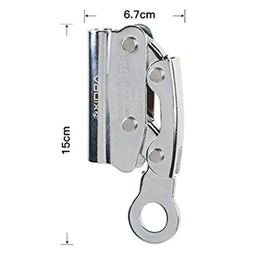 BleuMoo Alloy Steel Climbing Abseiling Safety Shutdown Anti-Fall Anti-Fall Belay Device Self-Locking Device (Round Hole Hanging Point)