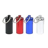 WINOMO 4pcs Waterproof Aluminum Pill Box Case Bottle Cache Drug Holder Keychain Container