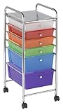 ECR4Kids 6-Drawer Mobile Organizer, Assorted Colors