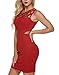 Zeagoo Women's Sleeveless Hollow Out Cocktail Party Mini Pencil Bodycon Dress,Small,Red