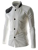 TheLees Mens Casual Slim Fit 2 Tone Button Cardigan