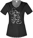 Tooniforms 6623 Women's V-Neck Top Spinning a Yarn Black