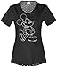 Tooniforms 6623 Women's V-Neck Top Spinning a Yarn Black