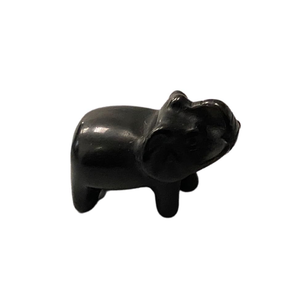 VIE Gemstone Elephant, 2.5x1.5x1cm, Black Obsidian