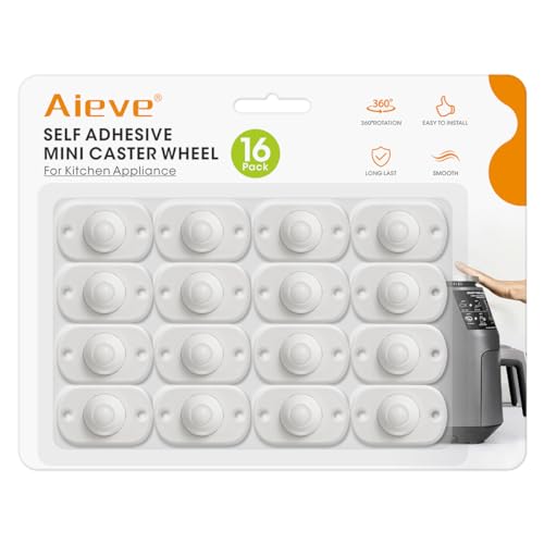 Aieve Appliance Wheels for Kitchen Appliances, 16 Pack Appliance Slider, Self Adhesive Mini Caster Wheels, Swivel Wheels for Countertop