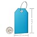 Shacke Mini Luggage Tag with Full Privacy Cover and Stainless Steel Loop (6pk, Aqua Teal)
