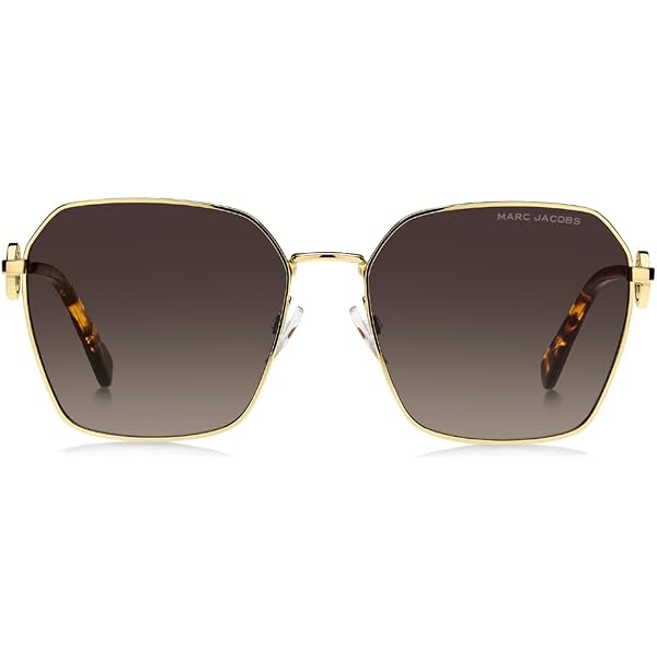 Marc Jacobs Sunglasses Geometric Full Rim, Gold/Havana Frame  display picture 2