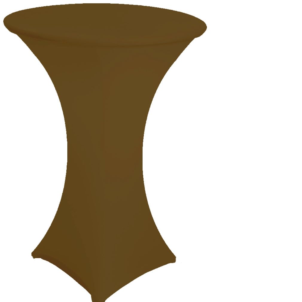 pod linen 25 colours available Spandex Poseur Table stretch Cover Cocktail Tablecloth Ø 60 cm 4 legs (brown)