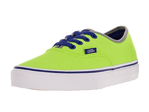 Vans Unisex Authentic (Brite) Skate Shoes-Brite Neon Green/Blue-5-Women/3.5-Men