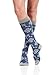 VIM & VIGR Women's 15-20 mmHg Compression Socks: Queen's Floral - Blue & Charcoal (Cotton) (Small)