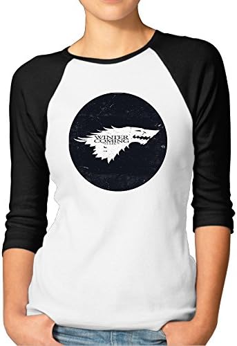 Women's Winter Is Coming Coasters Game Of Throne Lovers Coasters Funny 3/4 Sleeve Baseball Raglan Shirts
